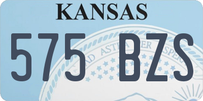 KS license plate 575BZS