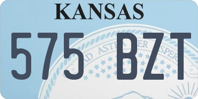 KS license plate 575BZT