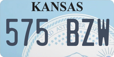 KS license plate 575BZW