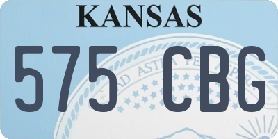 KS license plate 575CBG