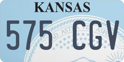 KS license plate 575CGV