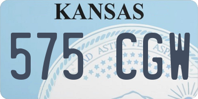 KS license plate 575CGW