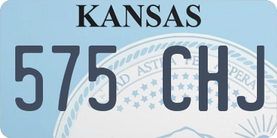 KS license plate 575CHJ