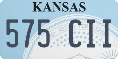 KS license plate 575CII