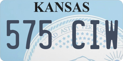 KS license plate 575CIW