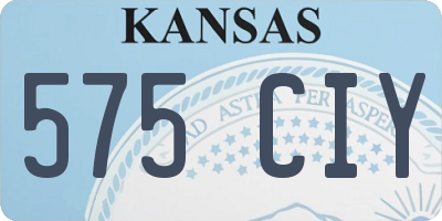 KS license plate 575CIY