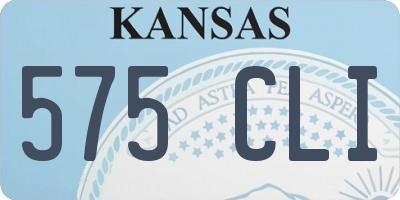 KS license plate 575CLI