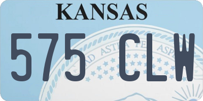KS license plate 575CLW