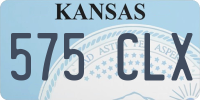 KS license plate 575CLX