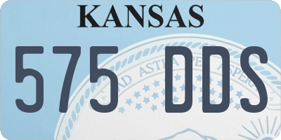 KS license plate 575DDS