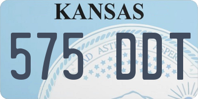 KS license plate 575DDT