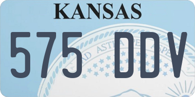 KS license plate 575DDV