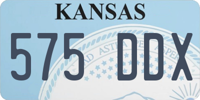 KS license plate 575DDX