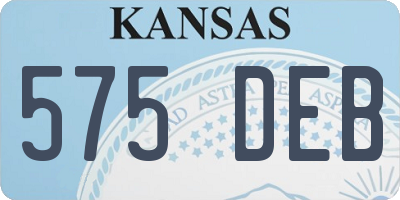 KS license plate 575DEB