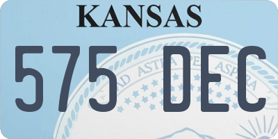 KS license plate 575DEC