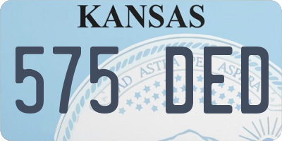 KS license plate 575DED