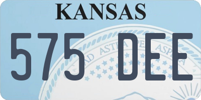 KS license plate 575DEE