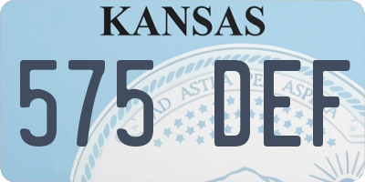 KS license plate 575DEF
