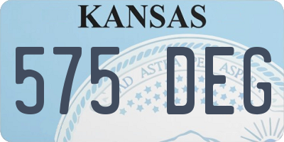KS license plate 575DEG