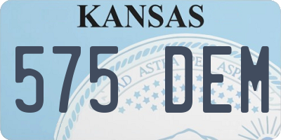 KS license plate 575DEM