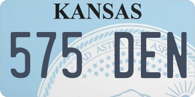 KS license plate 575DEN