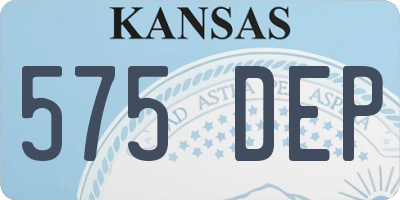 KS license plate 575DEP