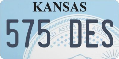 KS license plate 575DES