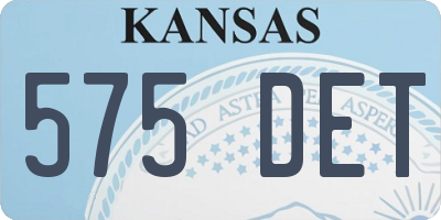 KS license plate 575DET
