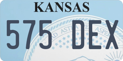 KS license plate 575DEX