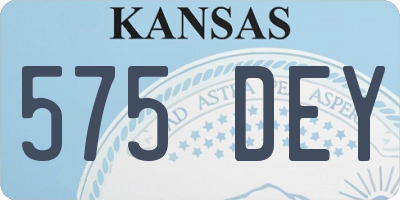 KS license plate 575DEY