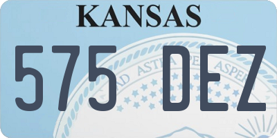 KS license plate 575DEZ