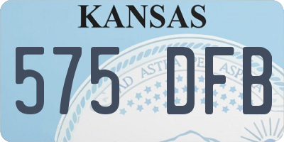 KS license plate 575DFB