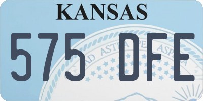 KS license plate 575DFE