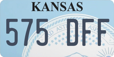 KS license plate 575DFF
