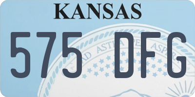 KS license plate 575DFG