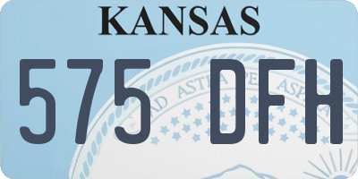 KS license plate 575DFH