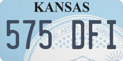 KS license plate 575DFI