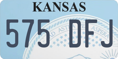 KS license plate 575DFJ