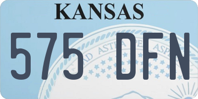KS license plate 575DFN