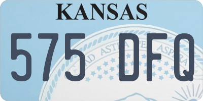 KS license plate 575DFQ