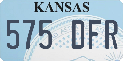 KS license plate 575DFR