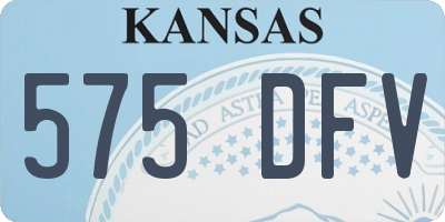 KS license plate 575DFV