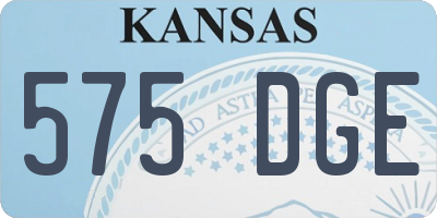 KS license plate 575DGE