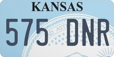 KS license plate 575DNR