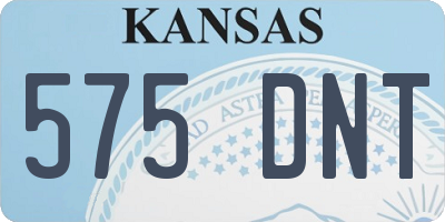 KS license plate 575DNT