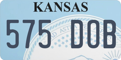 KS license plate 575DOB