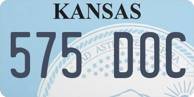 KS license plate 575DOC
