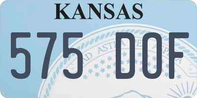 KS license plate 575DOF