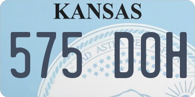 KS license plate 575DOH
