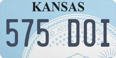 KS license plate 575DOI